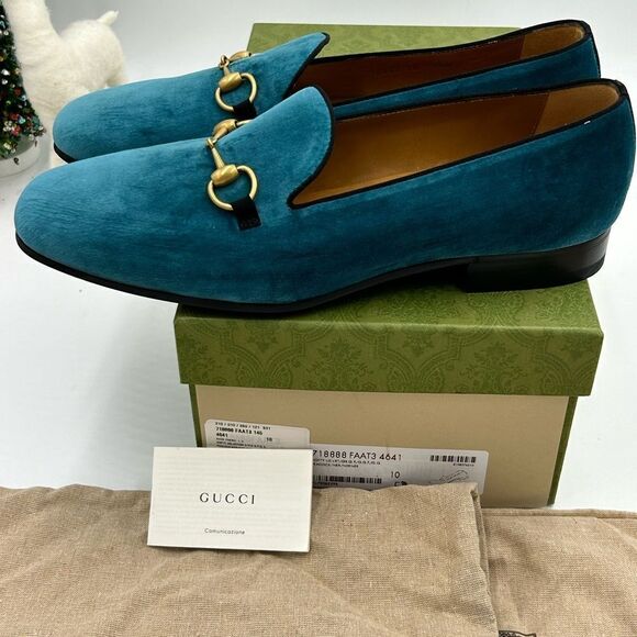 Men’s Gucci horse bit velvet loafers size 10 made in Italy - Picture 8 of 10